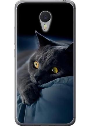 Чохол 2d пластиковий на телефон meizu m3 note димчастий кіт "825t-256-58250"