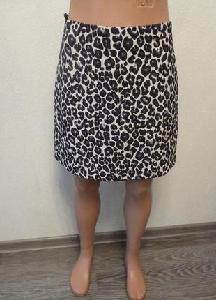Леопардовая плотная юбка, юбка на замке1 фото