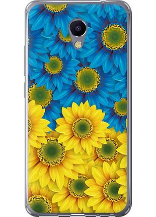 Чехол силиконовый патриотический на телефон meizu m5 note жёлто-голубые цветы "1048u-447-58250"
