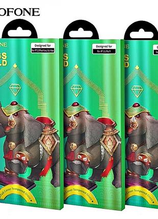 Защитное стекло borofone для iphone 11 pro max elephant series full cover silk tempered glass