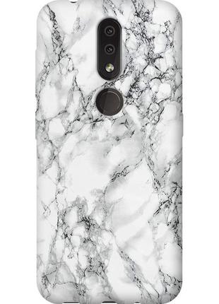 Чехол силиконовый на телефон nokia 4.2 мрамор белый "4480u-1680-58250"