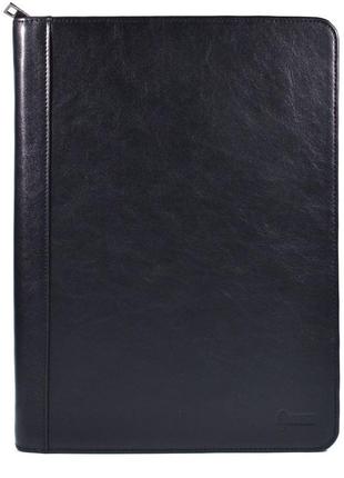 Кожаная черная папка органайзер портфолио на молнии для документов а4+ tarwa ga-1295-4lx r_37901 фото