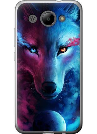 Чехол 2d пластиковый на телефон huawei y3 2017 арт-волк "3999t-991-58250"