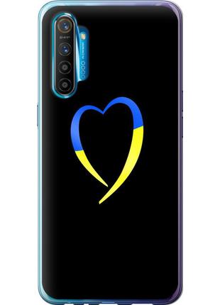 Чохол силіконовий патріотичний на телефон realme xt жовто-блакитне серце "885u-1868-58250"