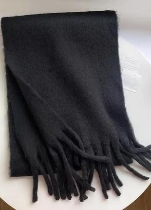 Теплый шарф (черный) объемный1 фото