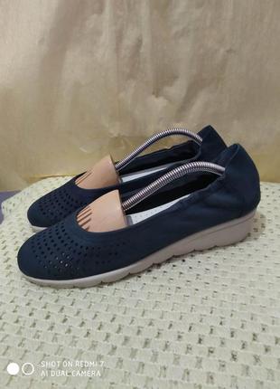 Кожаные перфорированные туфли мокасины padders feelgood feet