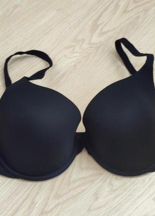 Черный бюстгальтер базовый бюст гладкий лиф wonderbra 32f 70f