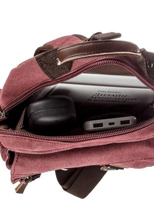 Сумка-рюкзак на одно плечо vintage 20140 малиновая5 фото
