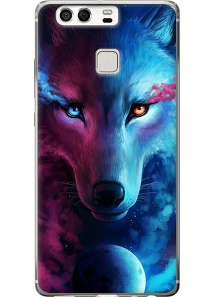 Чехол силиконовый на телефон huawei p9 арт-волк "3999u-347-58250"