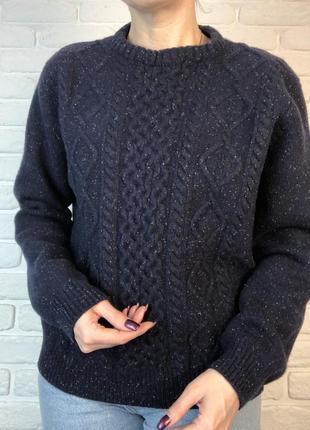 Теплий светр з вовни ягнят від британського виробника peter gribby. шерстяной свитер в косы, шерсть ягнят5 фото