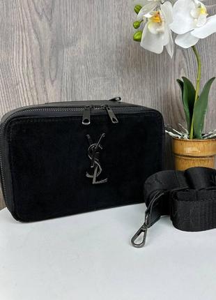 Замшевая женская мини сумочка клатч, мини сумка на цепочке ysl r_9851 фото