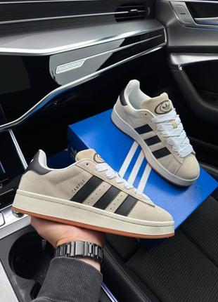 Мужские кроссовки adidas originals campus beige black gum