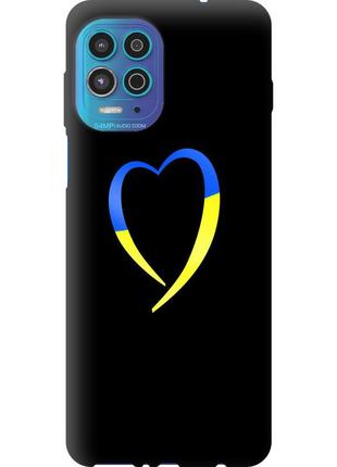 Чехол силиконовый патриотический на телефон motorola g100 жёлто-голубое сердце "885u-2359-58250"