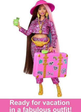 Лялька барбі екстра подорож сафарі barbie extra fly safari travel fashion doll (hpt48)2 фото