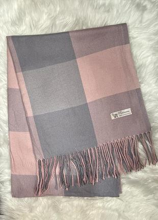 Теплий кашеміровий шарф у карту (палантин)