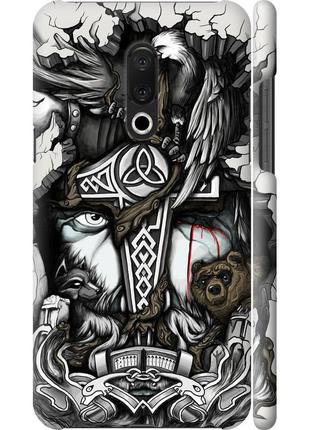 Чохол 3d пластиковий матовий на телефон meizu 15 plus тату вікінг "4098m-1473-58250"