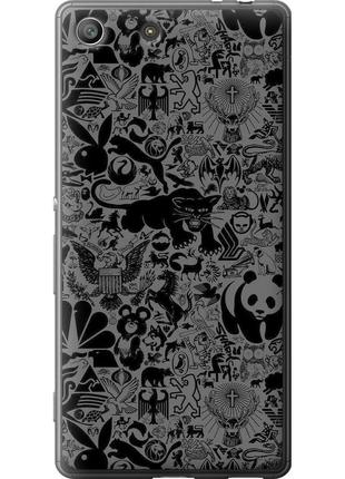 Чехол силиконовый на телефон sony xperia m5 e5633 чёрно-серый стикер бомбинг "2432u-217-58250"