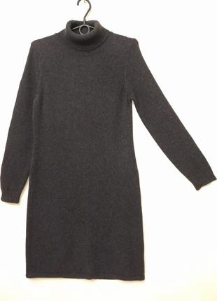 100% шерстяное вязанное платье под горло orvis миди трикотажное платье свитер5 фото
