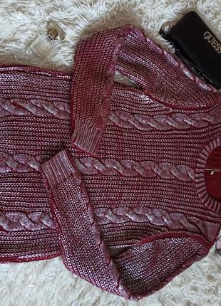 Светр в'язка коса з срібним накатом