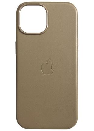 Кожаный чехол leather case (aaa) with magsafe and animation для apple iphone 15 plus (6.7")1 фото