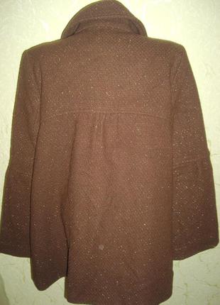 Пальто свободного покроя, с расклешонным рукавом коричневое  - promod - р. l2 фото