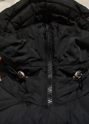 Куртка пальто зима, стьобаная с капюшоном, размер л10 фото
