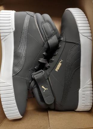 Женские хайтопы, высокие кроссовки puma carina 2.0 mid lux, 100% оригинал10 фото