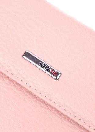 Вместительный женский кошелек из натуральной кожи karya 21358 розовый4 фото