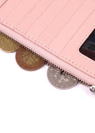 Вместительный женский кошелек из натуральной кожи karya 21358 розовый6 фото