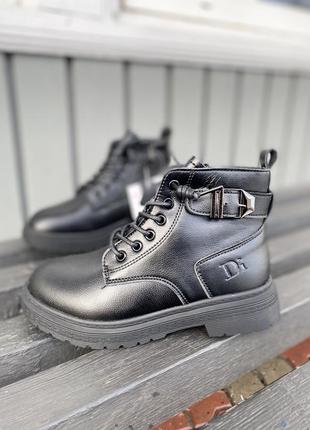 Ботинки кожаные весенние на девочку, обувь деми детская, сапоги