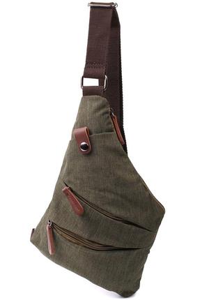 Удобная сумка через плечо для мужчин из текстиля vintage 22197 оливковый1 фото