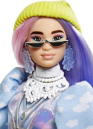 Лялька барбі екстра модниця мерехтливий образ barbie extra doll in shimmery look with pet puppy4 фото