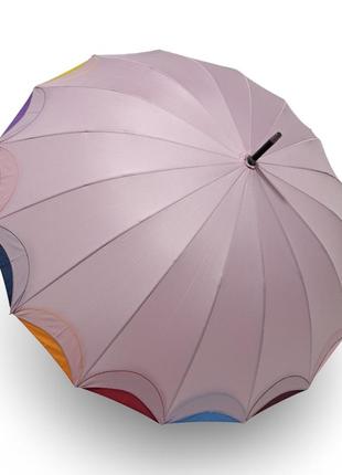 Жіноча парасолька susino тростина на 16 спиць райдужний край #03108713 фото