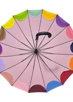 Жіноча парасолька susino тростина на 16 спиць райдужний край #03108716 фото