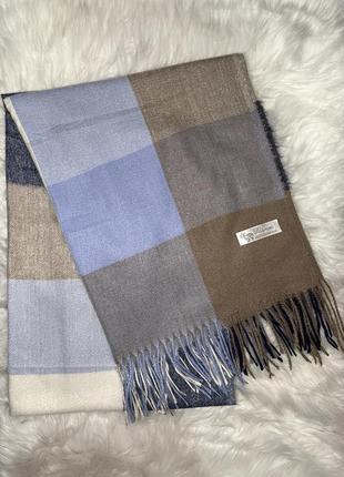 Теплий кашеміровий шарф у карту (палантин)