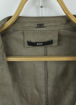 Легка шкіряна куртка hugo boss gray suede leather women's jacket3 фото