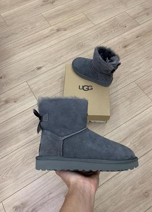 ugg Pink mini bailey bow 2 1016501 колір grey. розмір 6 us