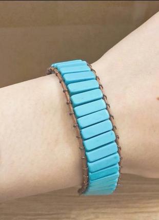 Женский браслет из натуральной индийской бирюзы