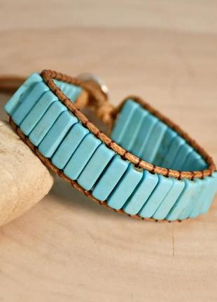 Женский браслет из натуральной индийской бирюзы
