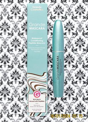 Водостойкая питательная тушь для ресниц grande cosmetics waterproof conditioning peptide mascara