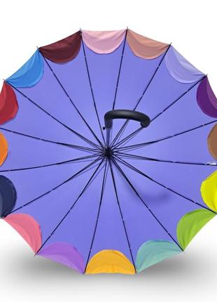 Жіноча парасолька susino тростина на 16 спиць райдужний край #03108736 фото