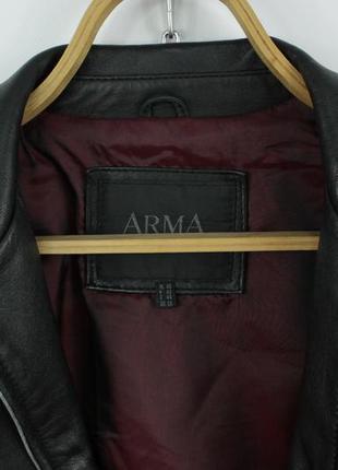 Якісна шкіряна куртка arma black leather full zip regular fit women's jacket2 фото