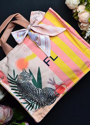 Літня сумка квадратна яскравих кольорів fl (колір персиковий-жовтий) розмір: 39х15х30 см