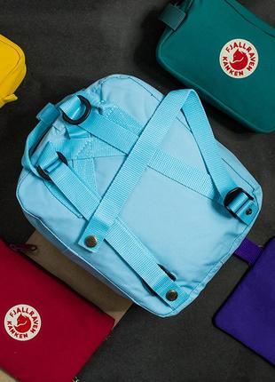 Маленький однотонний рюкзак kånken mini хакі кольору розмір 27*21*10 (7l)5 фото