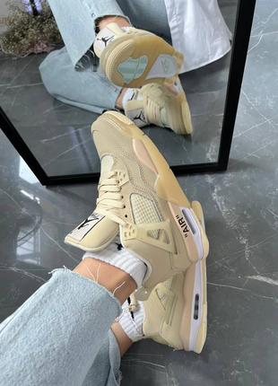 Кросівки nike air jordan 4 retro off-white sail10 фото