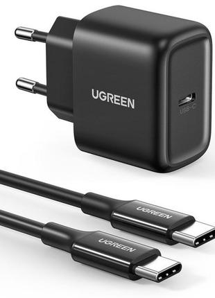 Зарядное устройство ugreen cd250 pd fast charger 25w + usb cable eu (50581)