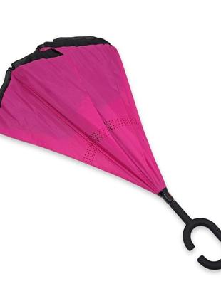 Зонтик обратного сложения sl трость с двойной тканью #01711s12 фото