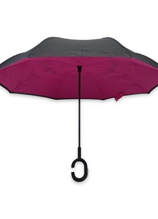 Зонтик обратного сложения sl трость с двойной тканью #01711s1