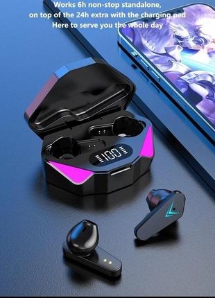 Беспроводные наушники bluetooth гарнитура x15 tws с повербанком, музыка стерео в 2 уха