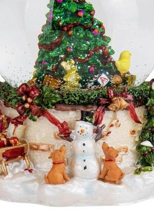 Снігова куля "казкова ялинка", куля зі снігом, декор на новий рік, новорічний декор2 фото